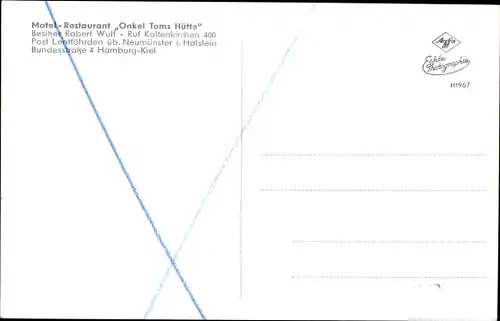 Ak Kaltenkirchen in Holstein, Motel Restaurant Onkel Toms Hütte