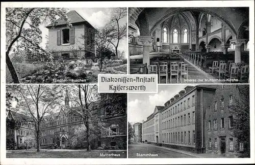 Ak Kaiserswerth Düsseldorf, Diakonissenanstalt, Fliedner Häuschen, Mutterhaus, Kirche, Stammhaus