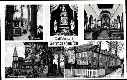 Ak Germershausen Niedersachsen, Kreuzweg, Gnadenbild, Wallfahrtskirche, Inneres, Augustinerkloster