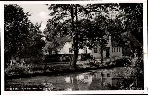 Ak Nieblum auf der Insel Föhr Nordfriesland, Partie am Dorfteich