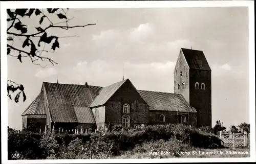 Ak Süderende b. Wyk auf Föhr, Kirche St.  Laurentii