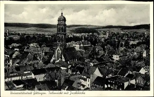 Ak Göttingen in Niedersachsen, Teilansicht mit Jacobikirche