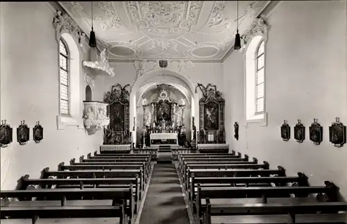 Ak Löffelstelzen Bad Mergentheim, Innenraum der Kirche