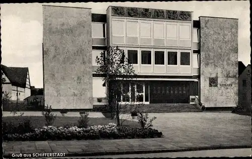 Ak Schifferstadt in Rheinland Pfalz, Rathaus, Totalansicht, Vordereingang