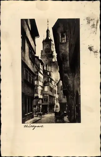 Ak Stuttgart, Strassenansicht, Häuser, Kirche, Altstadt