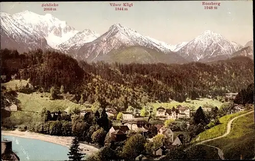 Ak Bad Faulenbach Füssen im Ostallgäu, Schlicke, Vilser Kögl, Rossberg