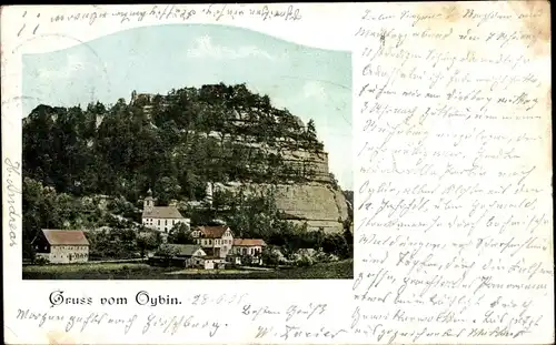 Litho Oybin in Sachsen, Dorf, Berg