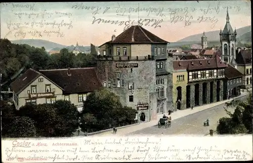Ak Goslar am Harz, Achtermann, Straßenpartie