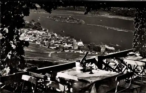 Ak Rüdesheim am Rhein, Niederwald Nationaldenkmal, Knusperhaus Terrasse