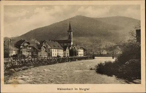 Ak Weisenbach im Murgtal Schwarzwald, Teilansicht