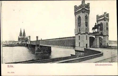 Ak Köln am Rhein, Eisenbahnbrücke