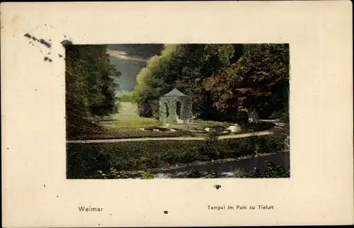 Ak Weimar in Thüringen, Tempel im Park zu Tiefurt