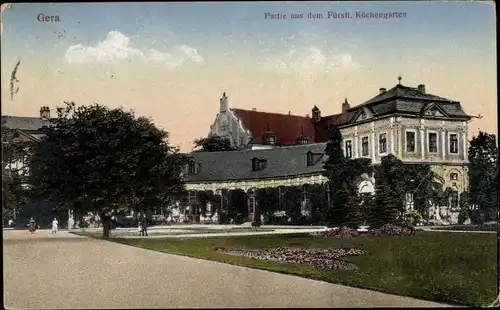 Ak Gera in Thüringen, Partie aus dem Fürstlichen Küchengarten