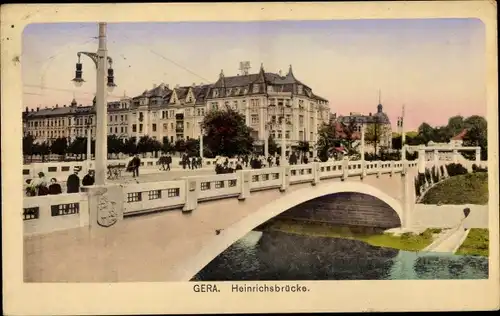 Ak Gera in Thüringen, Heinrichsbrücke