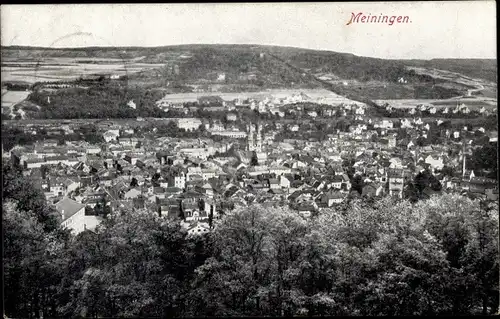 Ak Meiningen Thüringen, Gesamtansicht der Stadt, Kirche