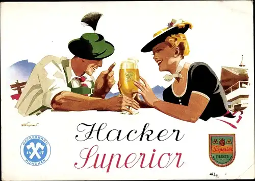 Ak Reklame, Hacker Bräu, Superior, Bier