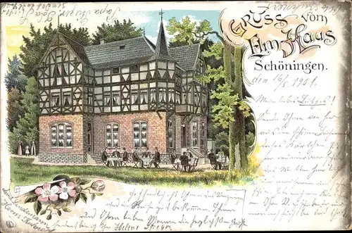 Litho Schöningen am Elm, Elm Haus, Gastwirtschaft