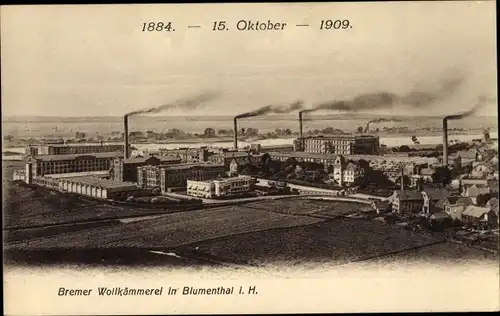 Ak Blumenthal Hansestadt Bremen, Bremer Wollkämmerei, 1884-1909