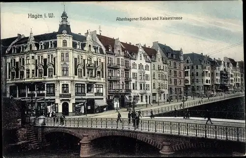 Ak Hagen in Westfalen, Altenhagener Brücke, Kaiserstraße