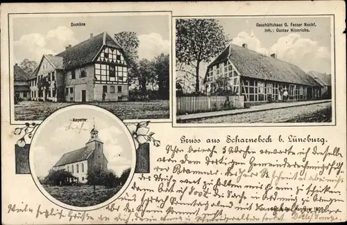 Ak Scharnebeck in der Lüneburger Heide, Domäne, Kapelle, Geschäft