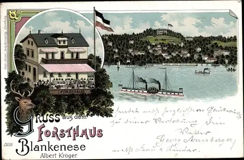 Litho Hamburg Altona Blankenese, Forsthaus