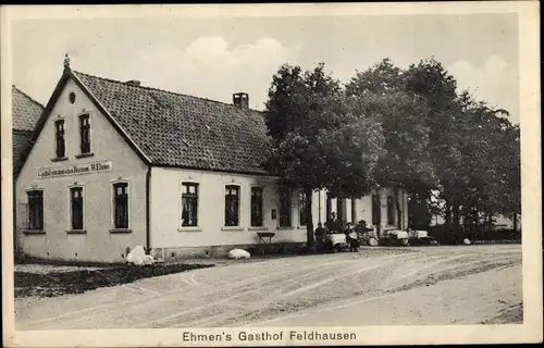 Ak Heidmühle Schortens in Friesland, Ehmens Gasthof Feldhausen