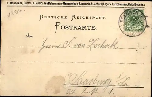 Vorläufer Litho Mummelsee Seebach im Schwarzwald Baden, Seepartie