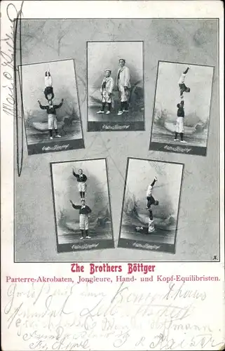 Ak The Brother Böttger, Parterre Akrobaten, Jongleure, Hand- und Kopf-Equilibristen
