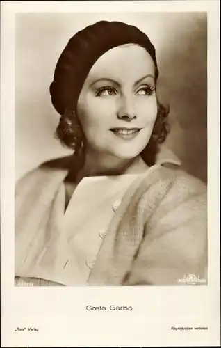 Ak Schauspielerin Greta Garbo, Portrait