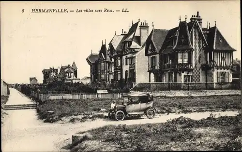Ak Hermanville Calvados, Les villas vers Riva