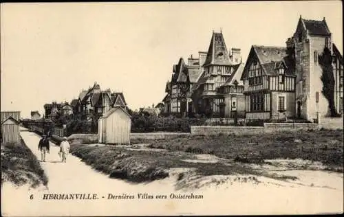 Ak Hermanville Calvados, Dernieres Villas vers Ouistreham