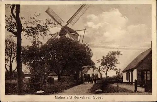 Ak Soest Utrecht Niederlande, Molen a/d Kerkstraat