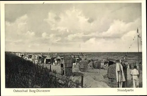 Ak Dziwnów Berg Dievenow in Pommern, Strandpartie