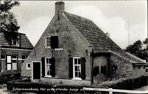 Ak Schiermonnikoog Friesland Niederlande, Het oude eilander huisje uit 1724