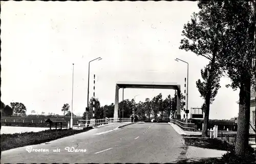 Ak Warns Súdwest-Fryslân Friesland Niederlande, Straßenpartie, Brücke