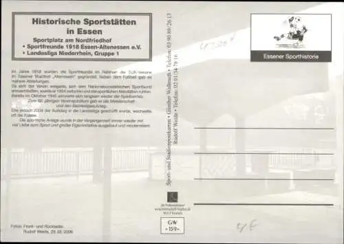 Ak Essen im Ruhrgebiet, Sportplatz am Nordfriedhof, Sportfreunde 1918 Altenessen