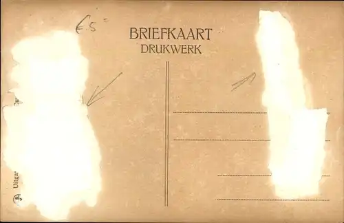 Ak Cuijk Nordbrabant, Watersnood 1920, De doorbraak van de spoorbaan