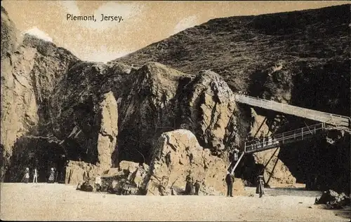Ak Plemont Kanalinsel Jersey, Felsen, Grotte, Rocks