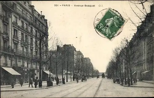 Ak Paris VII. Arrondissement Palais Bourbon, Avenue Bosquet