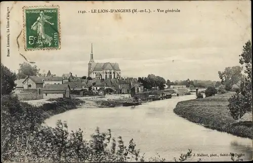 Ak Le Lion d'Angers Maine et Loire, Vue générale, Uferpartie