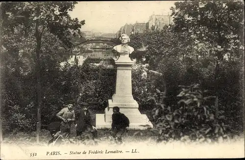 Ak Paris X, Canal Saint Martin, Statue de Frédérick Lemaître