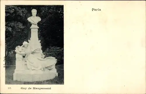 Ak Paris VIII, Parc Monceau, Monument Guy de Maupassant