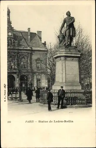 Ak Paris XI, Statue de Ledru Rollin