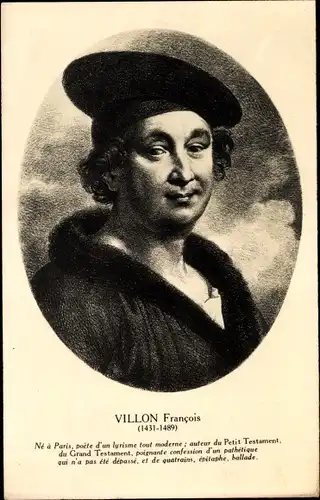 Ak Schriftsteller Francois Villon, Portrait