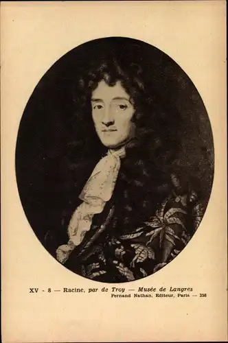 Künstler Ak De Troy, Schriftsteller Jean Racine, Portrait, Musee de Langres