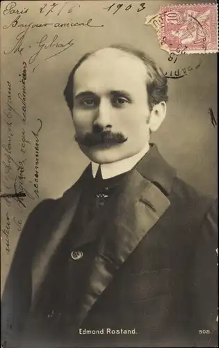 Ak Schriftsteller Edmond Rostand, Portrait