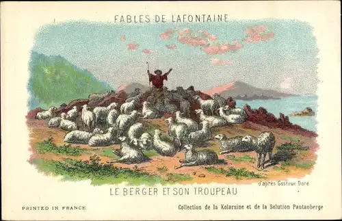 Künstler Ak Doré, Gustave, Fables de Lafontaine, Le Berger et son Troupeau