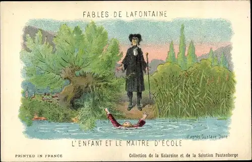 Künstler Ak Doré, Gustave, Fables de Lafontaine, L'Enfant et le Maitre d'Ecole