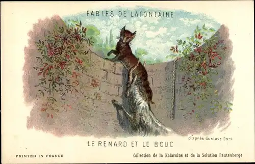 Künstler Ak Doré, Gustave, Fables de Lafontaine, Le Renard et le Bouc