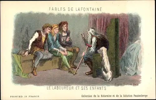 Künstler Ak Doré, Gustave, Fables de Lafontaine, Le Laboureur et ses Enfants